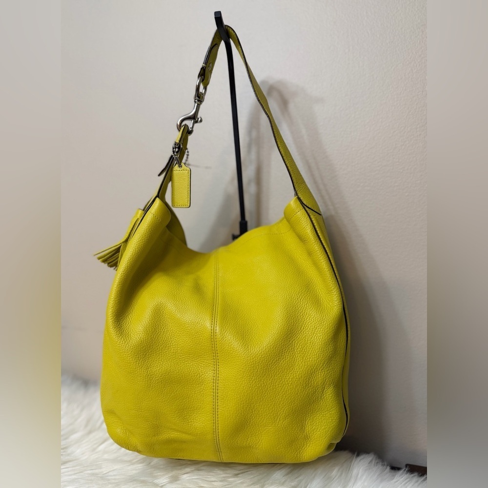 Coach Vibrant Yellow Leather Hobo Bag - Picture 3 of 12